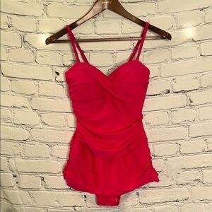 Shore Shapes Swimwear One-Piece Pink Swimsuit Size 8 Excellent Condition
